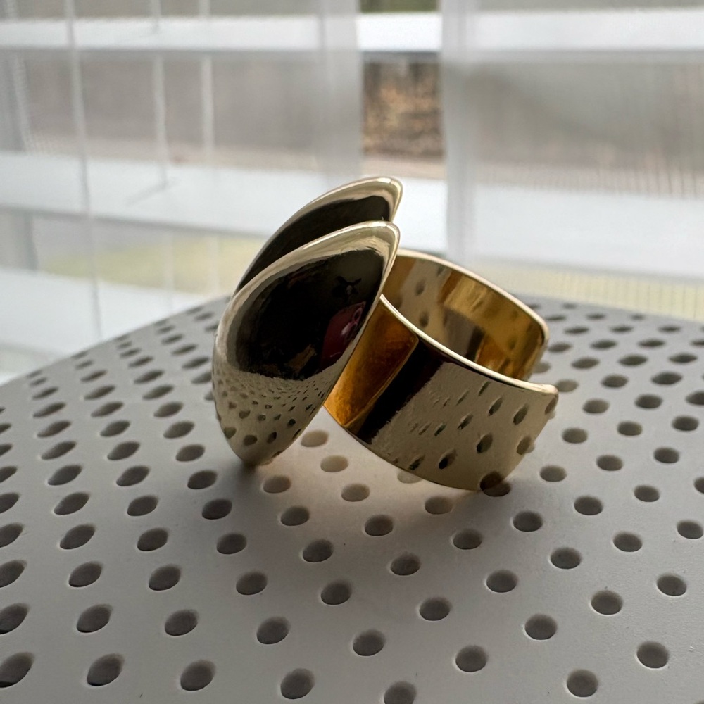 Pretty Bird Gold Plated Adjustable Puffy Heart Ring NEW! - Picture 4 of 5